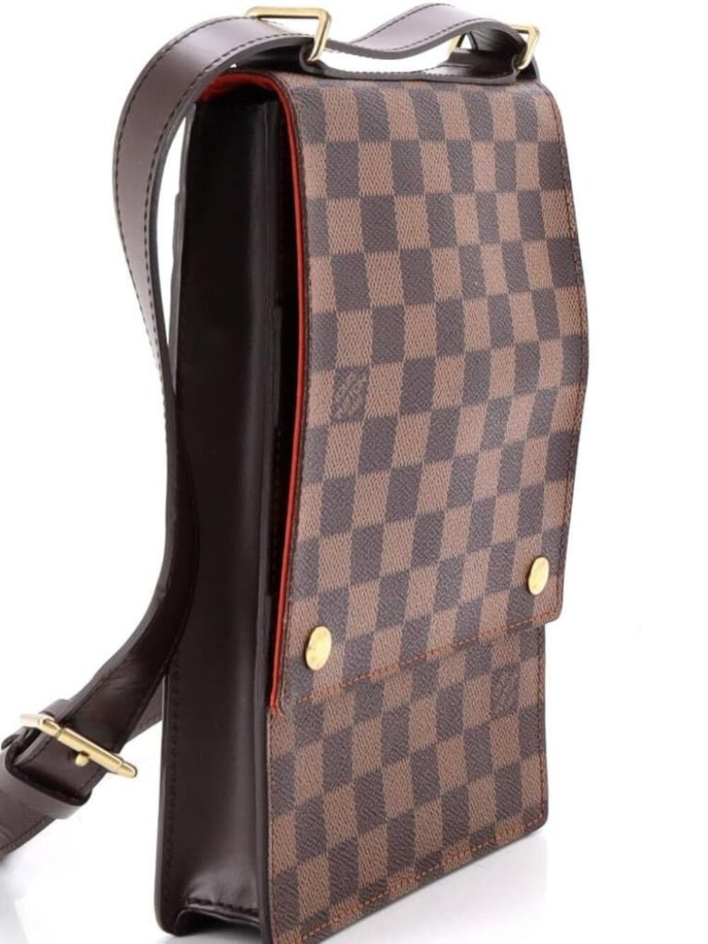 Louis Vuitton Damier Ebene Crossbody Bag | Authentic LV Messenger | Brown Canvas - Picture 2 of 8